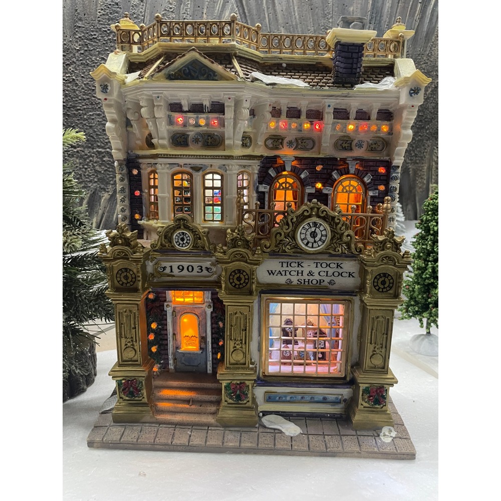 Essex Street Façade TICK-TOCK WATCH and CLOCK SHOP Lighted Christmas Village